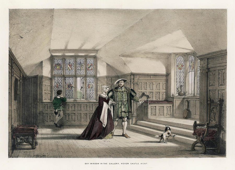 Castle Drawing - King Henry Viii And Anne Boleyn by Mary Evans Picture Library