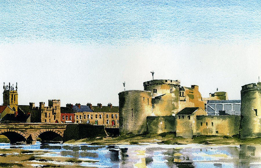 Castle Painting - King Johns Castle Limerick by Val Byrne