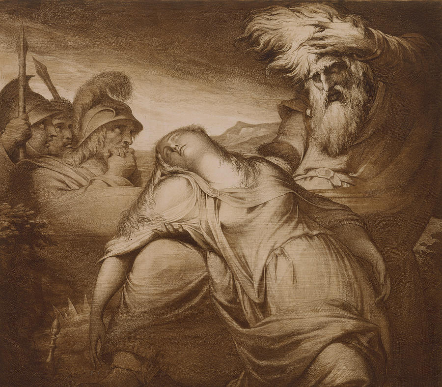 King Lear and Cordelia Painting by James Barry