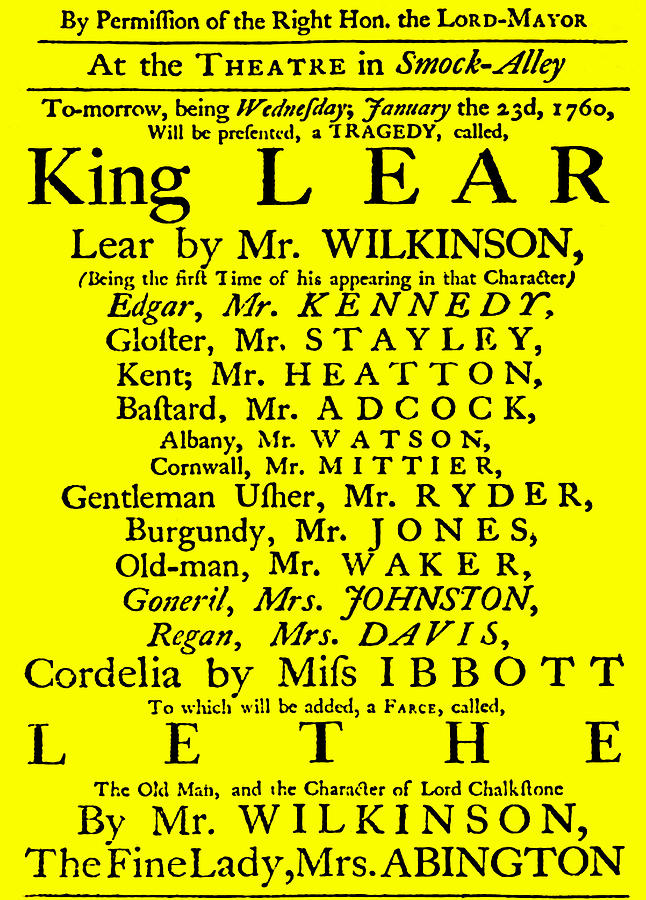 King Lear Playbill Mixed Media by Charlie Ross