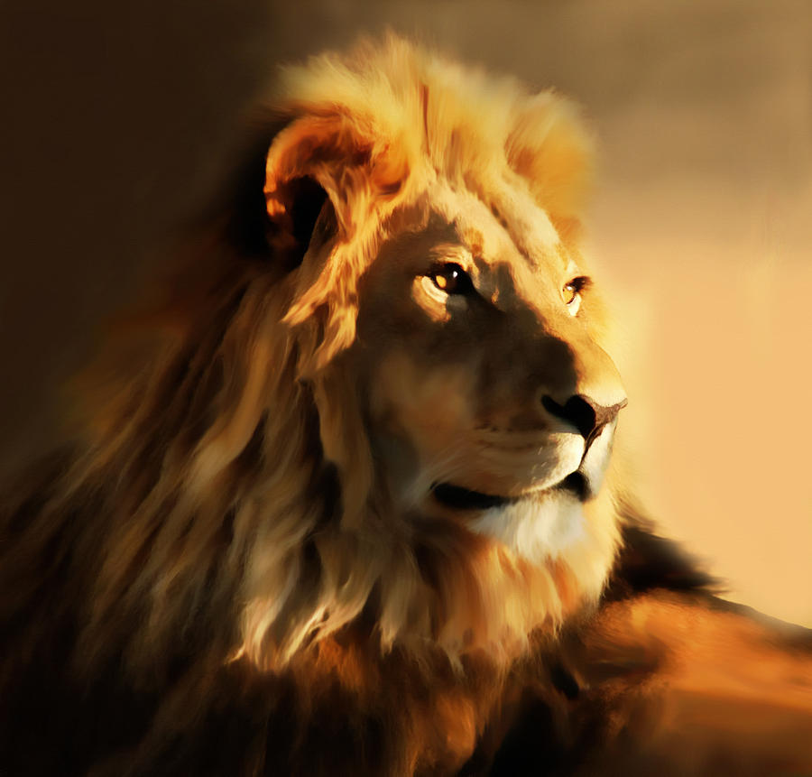 King Lion Of Africa Painting by Georgiana Romanovna - Pixels