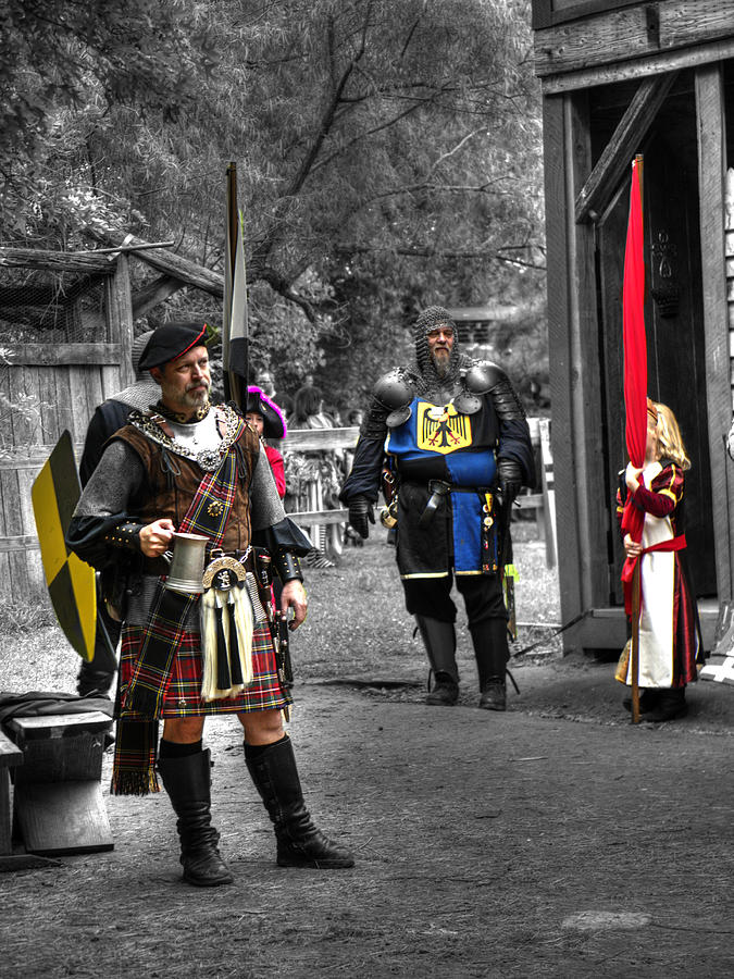 Braveheart Photograph - King Macbeth of Scotland with Knights and Squires by John Straton