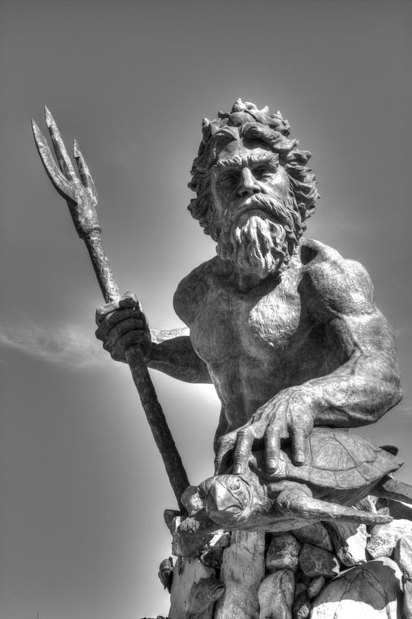 King Neptune Black and White Photograph by Shannon Louder