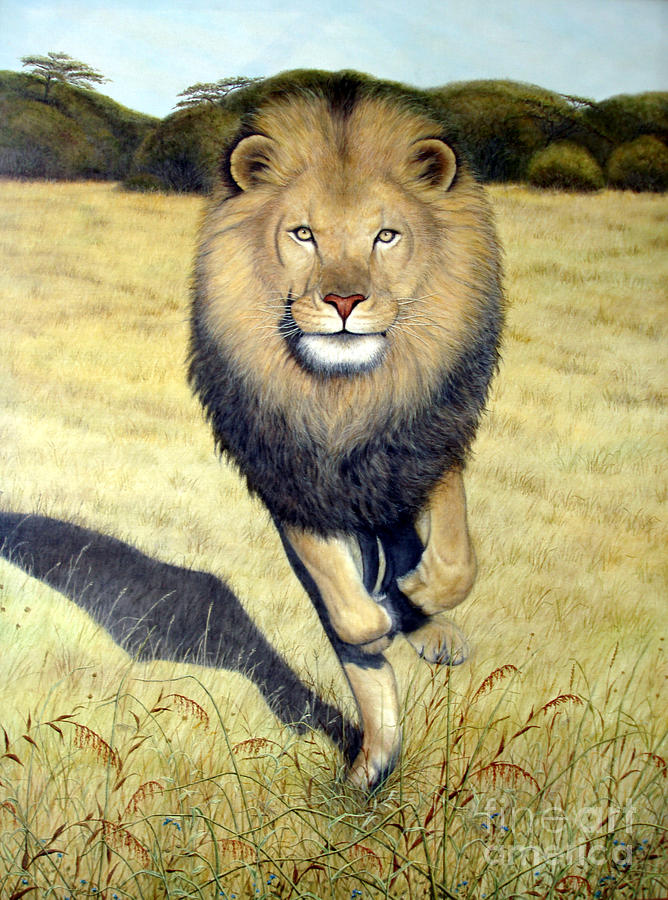 Lion Painting - King of Beasts by Joey Nash Lion Painting - King of Beasts by Joey Nash