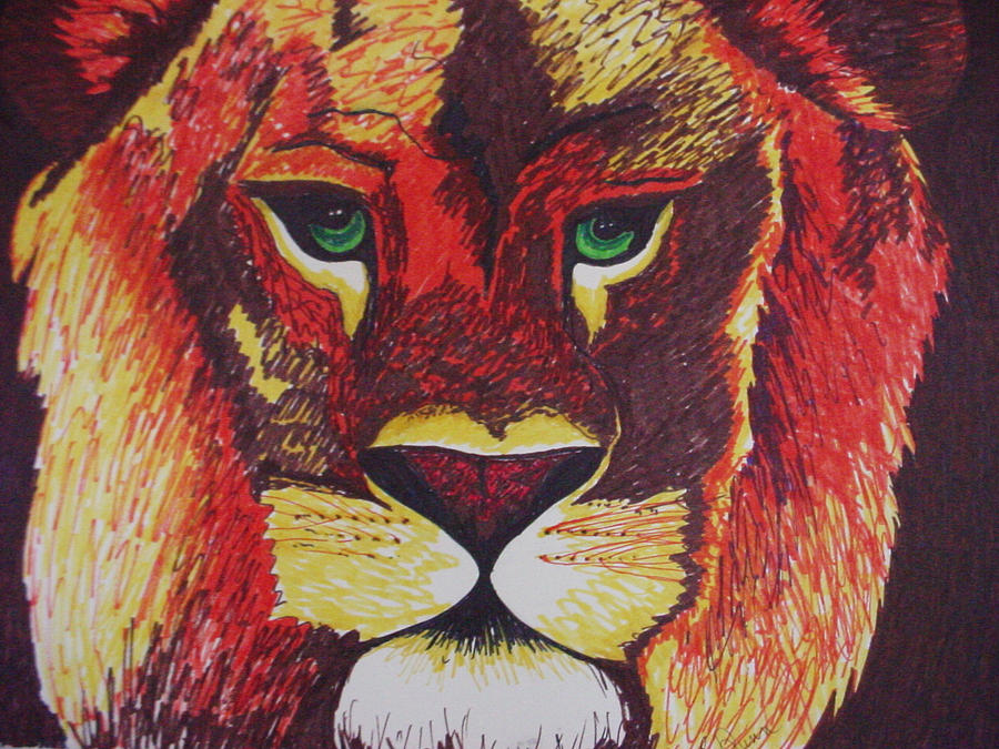 Lion In Orange by Roberta Dunn Lion In Orange by Roberta Dunn