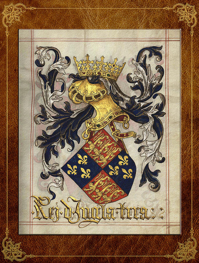 King of England - Medieval Coat of Arms  Digital Art by Serge Averbukh