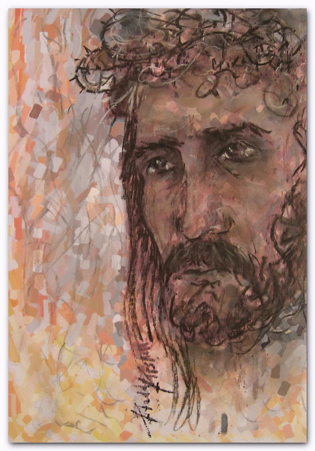 Jesus Christ Drawing - King of Peace by Freddy Kirsheh