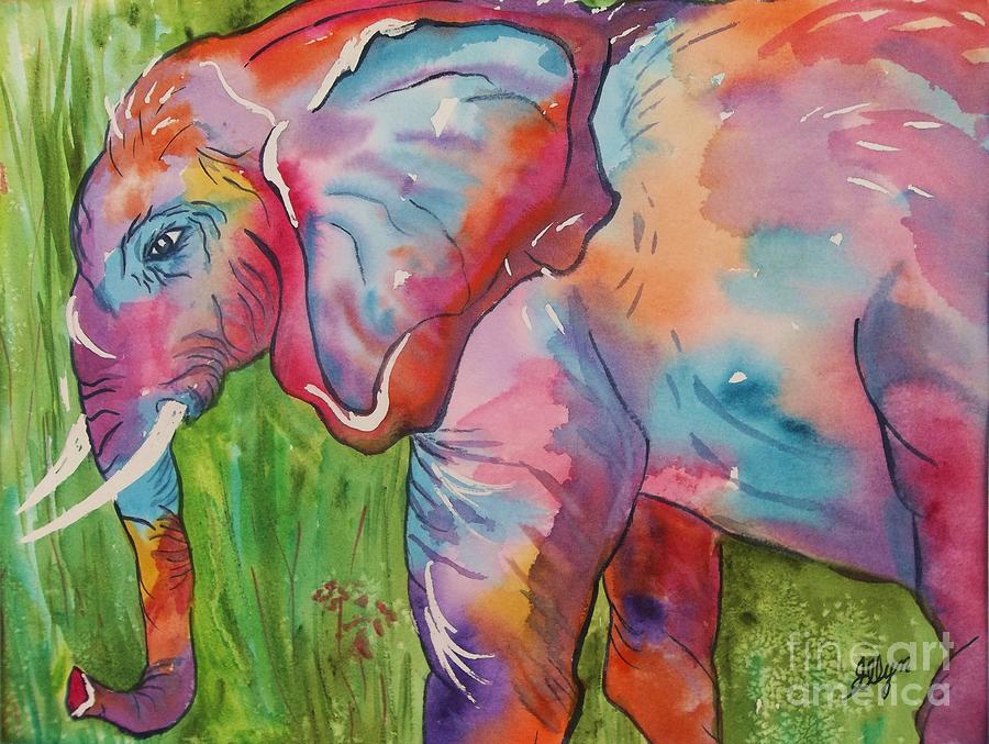 King of the Elephants Painting by Ellen Levinson