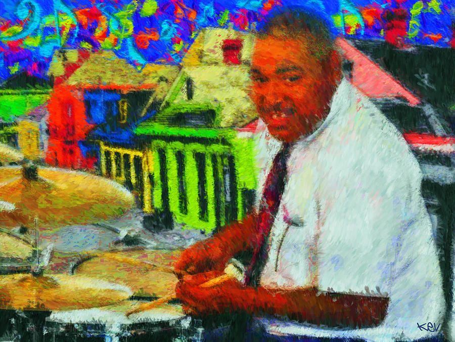 Music Painting - King of Treme by Kevin Rogerson