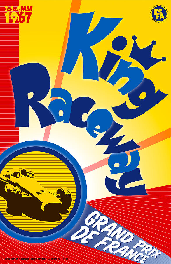 King Raceway Grand Prix de France 1967 Digital Art by Georgia Clare