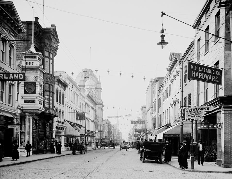 King Street in Charleston South Carolina circa 1910 Photograph by Mountain Dreams