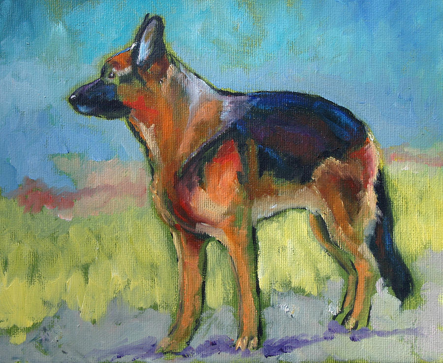 King The German Shepherd Dog Painting by Carol Jo Smidt