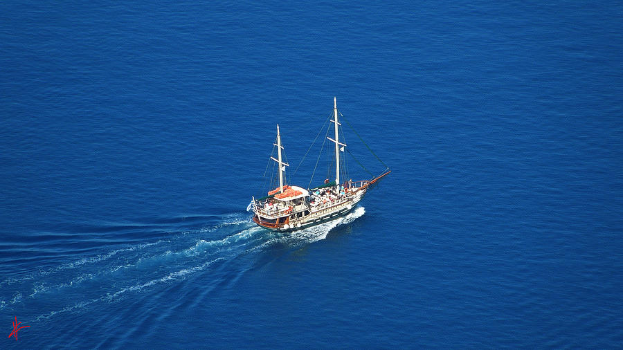 King Thiera Boat of too the Vulcano Island Santorini Photograph by Colette V Hera Guggenheim