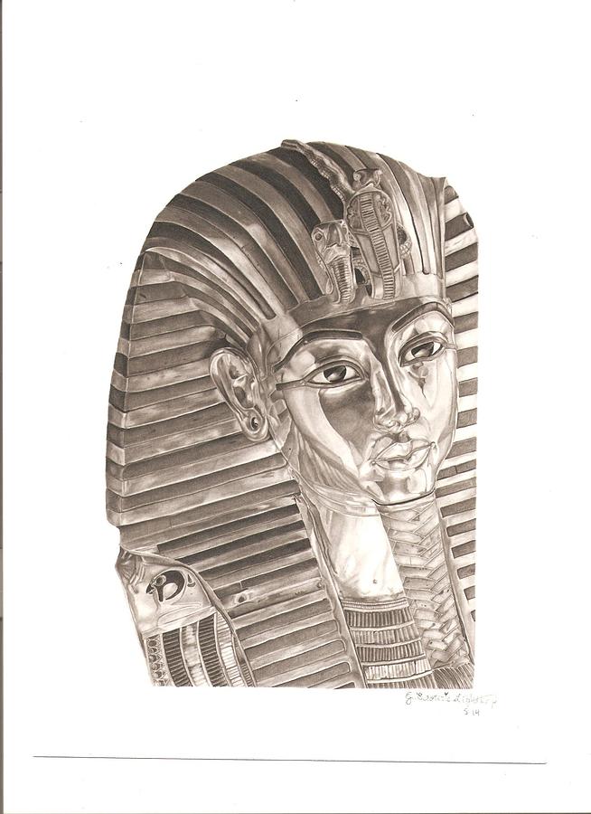 King Tut Drawing by Gregory Lightkep | Fine Art America