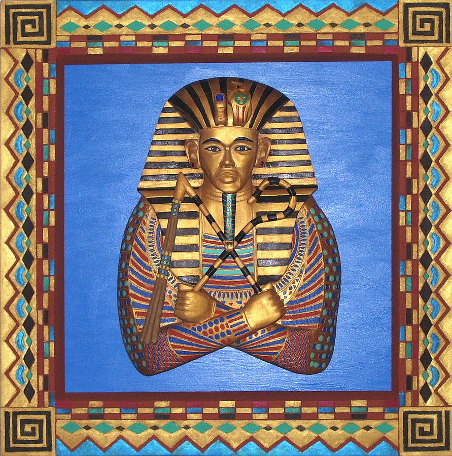 Handcrafted Mixed Media - KING TUT - Handcarved by Michael Pasko Handcrafted Mixed Media - KING TUT - Handcarved by Michael Pasko