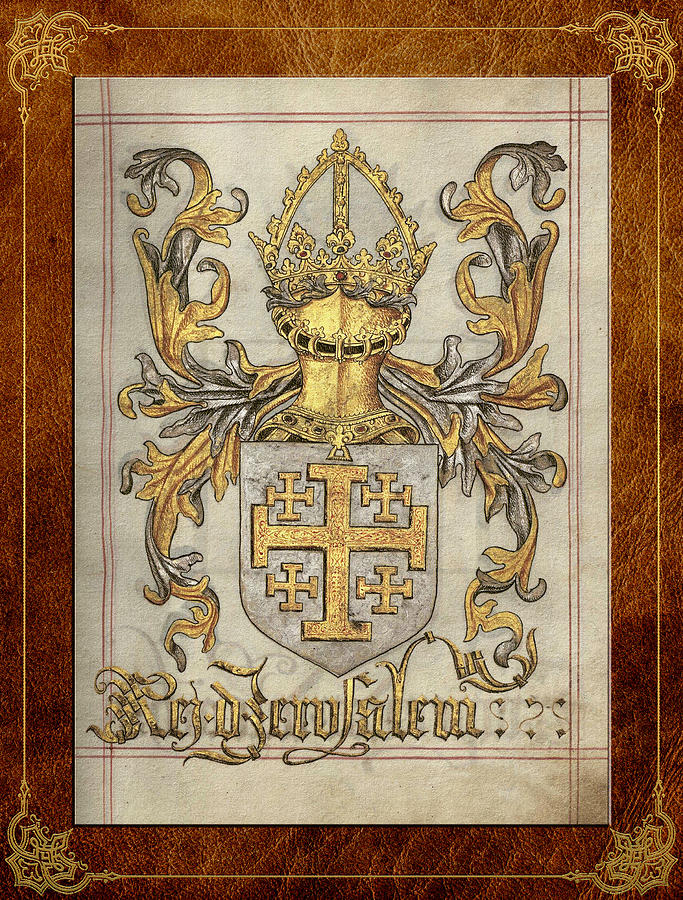 Kingdom of Jerusalem Medieval Coat of Arms  Digital Art by Serge Averbukh
