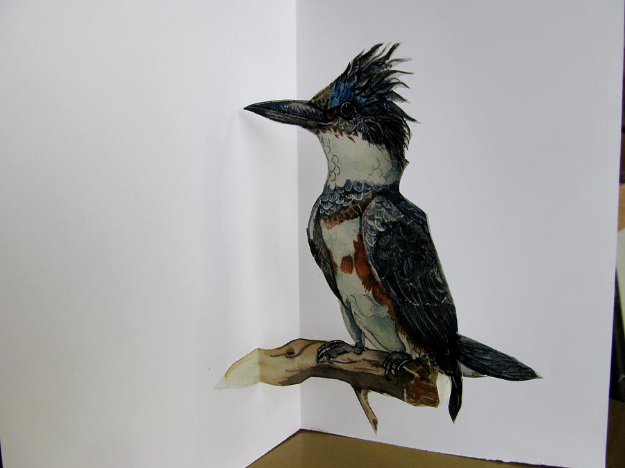 Kingfisher Pop Up Card Sculpture by Alfred Ng