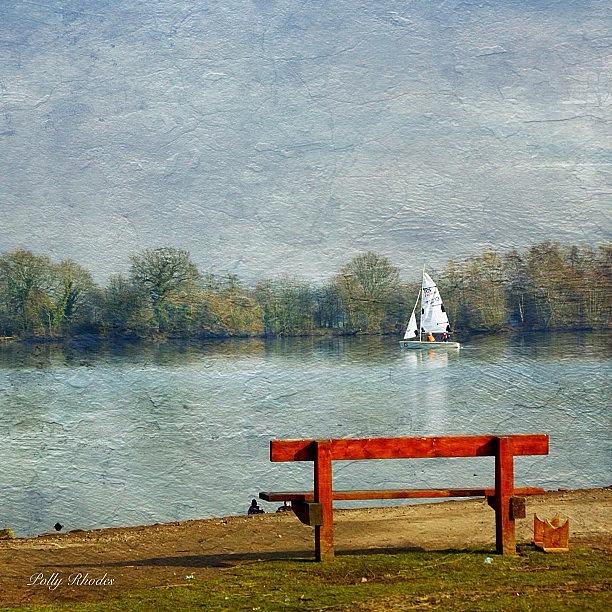 Boat Photograph - Kingsbury Water Park #parkbenchthursday by Polly Rhodes