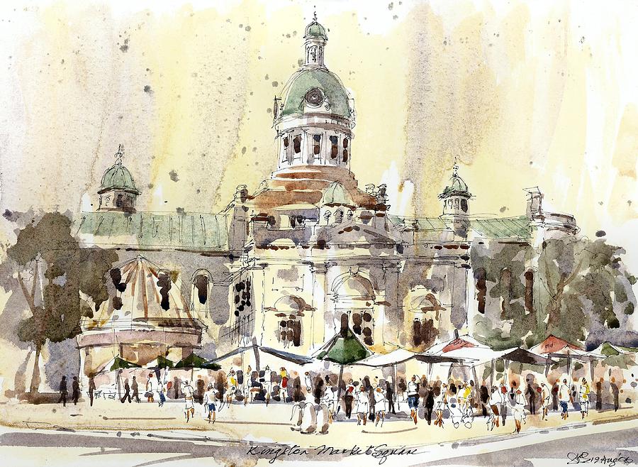 Summer Painting - Kingston Market Square by David Gilmore