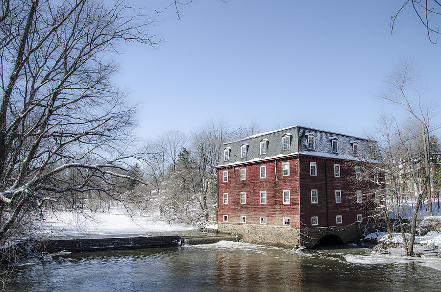 Winter Photograph - Kingston Mill in Winter - Princeton New Jersey by Bill Cannon