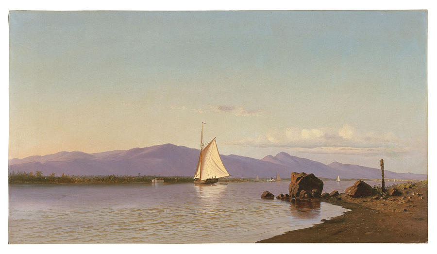 Kingston Point Hudson River Painting by Francis Augustus Silva