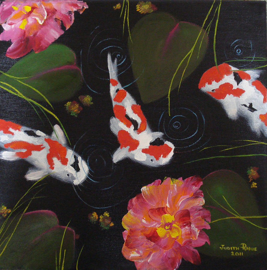 Kippycash Koi Painting by Judith Rhue