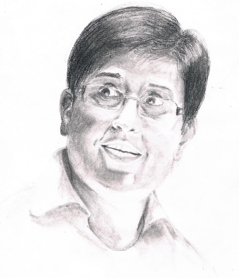 Kiran Bedi Pencil Sketch  Arul Malar KVA  Paintings  Prints People   Figures Political  Military Figures  ArtPal