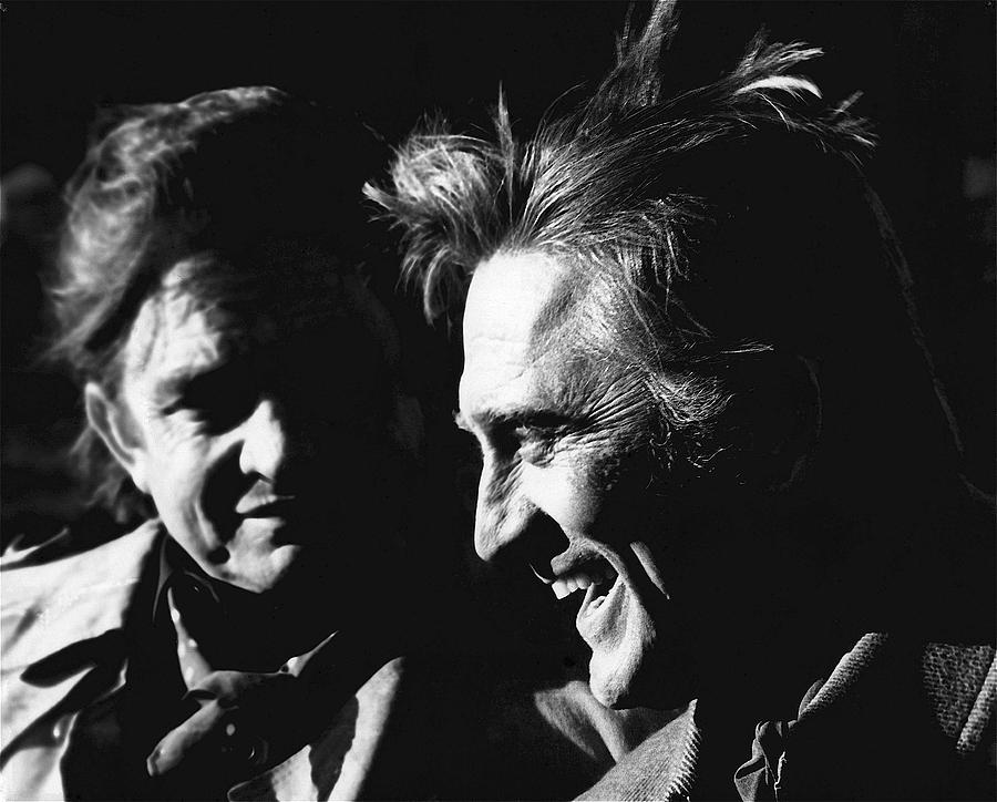 Kirk Douglas laughing Johnny Cash Old Tucson Arizona 1971 Photograph by David Lee Guss