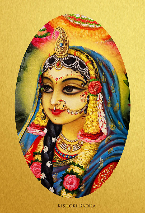 Kishori Radha portrait  Painting by Vrindavan Das