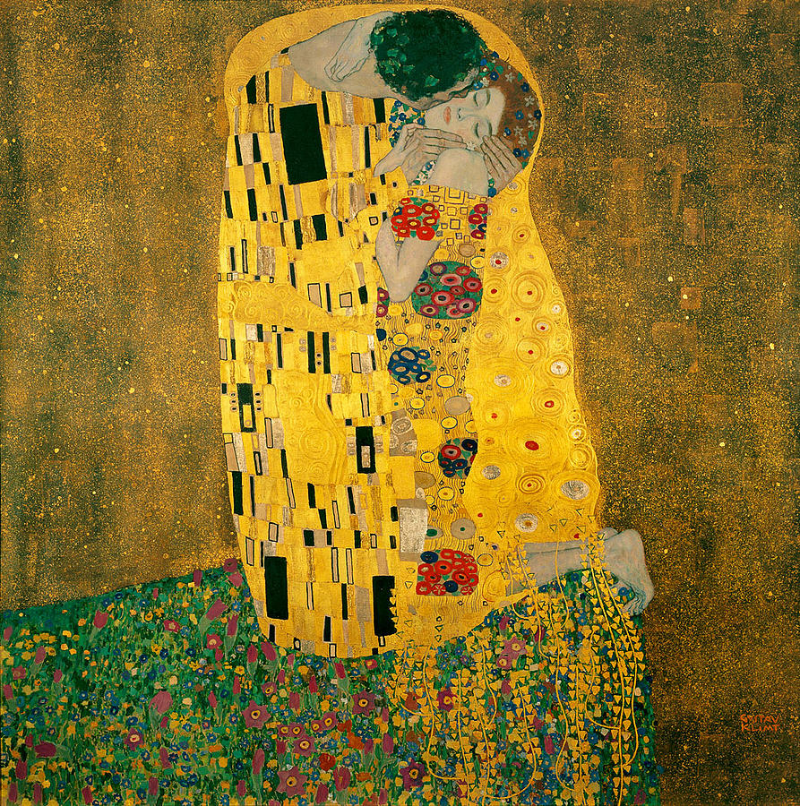 Gustav Klimt Painting - Kiss by Gustav Klimt