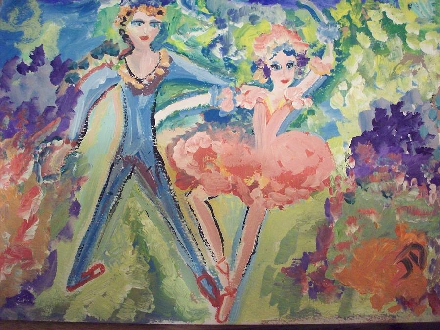 Kiss me quick ballet Painting by Judith Desrosiers
