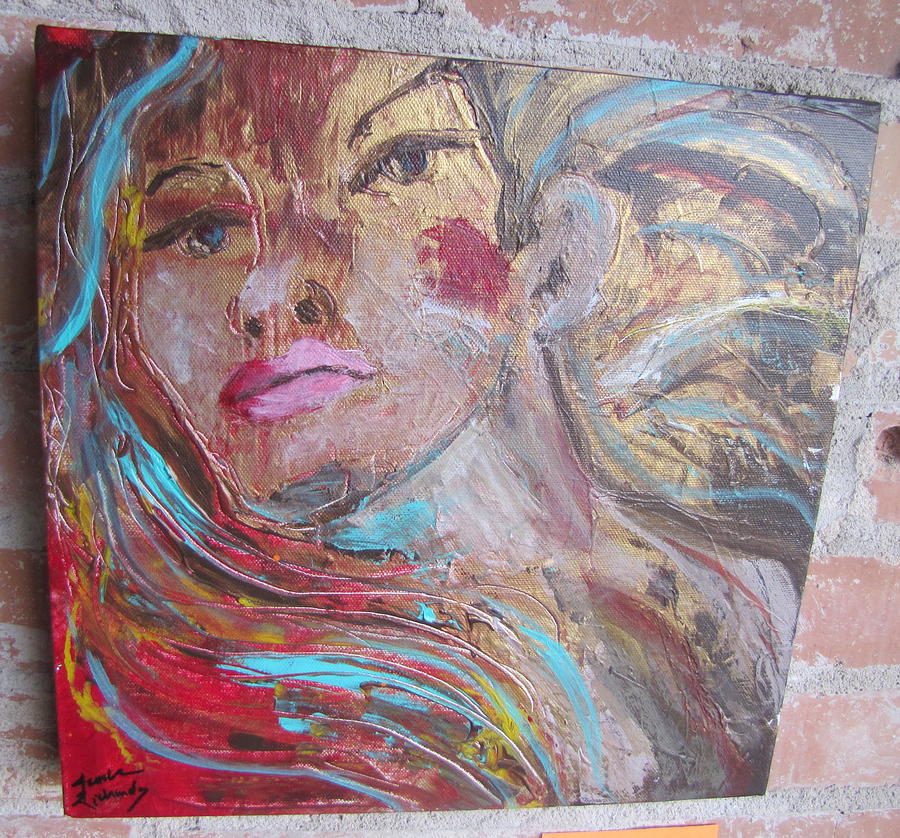 Woman Painting - Kiss me you Fool by Jenell Richards Woman Painting - Kiss me you Fool by Jenell Richards
