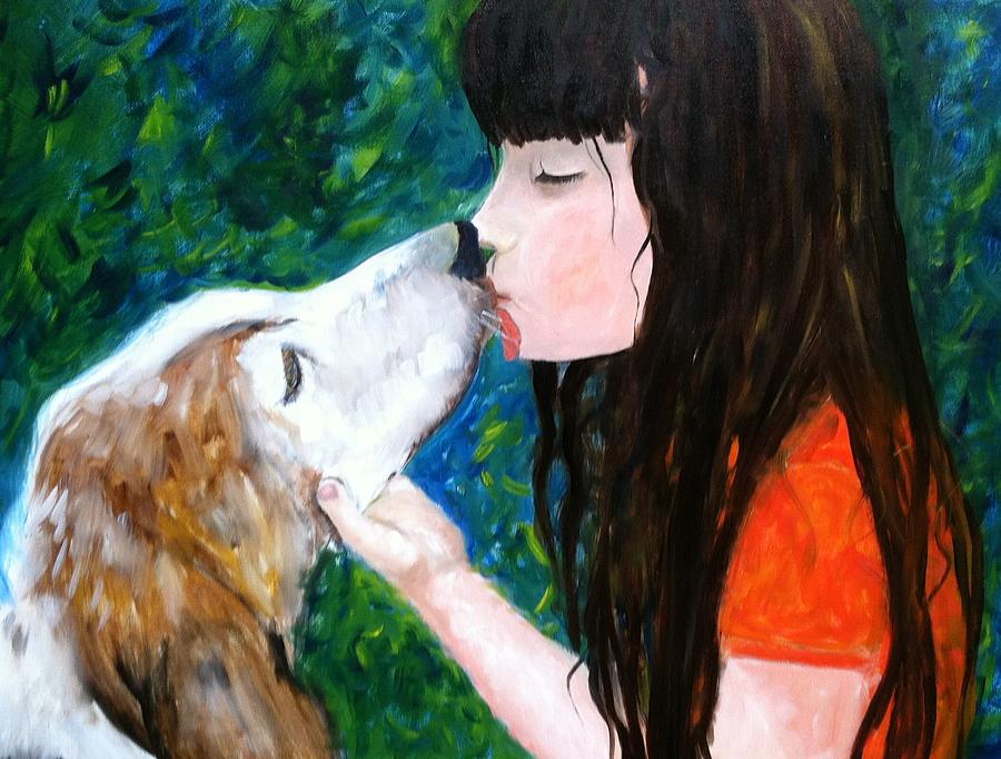 Kisses Painting by Vikki Angel