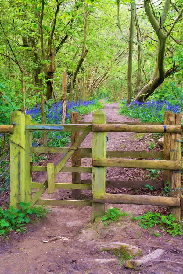 Kissing Gate Painting. Mixed Media by Roy Pedersen