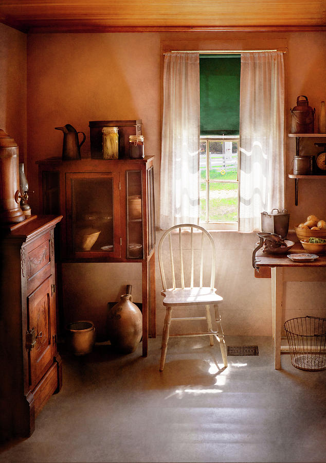 Vintage Photograph - Kitchen - A cottage kitchen  by Mike Savad
