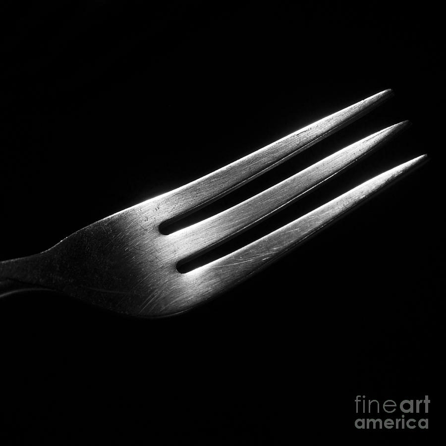 Kitchen Fork black and white Photograph by Art Whitton