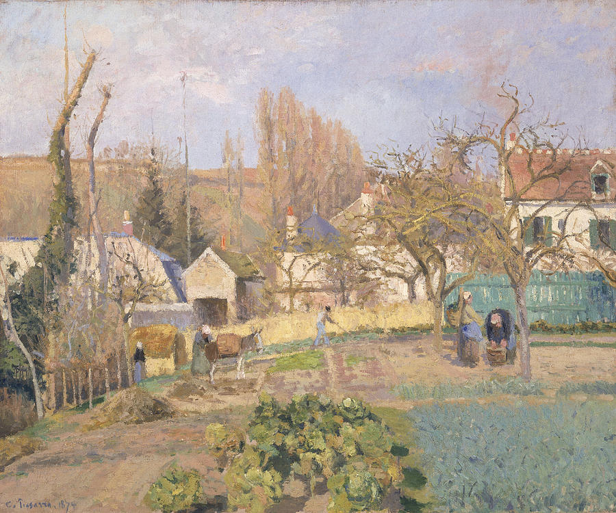 Landscape Photograph - Kitchen Garden At The The Lhermitage, Pontoise, 1874 Oil On Canvas by Camille Pissarro