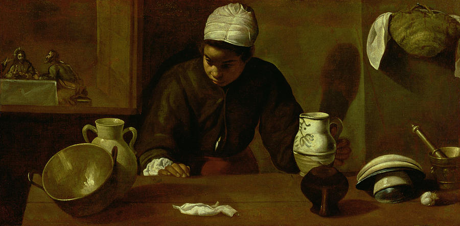 Pan Photograph - Kitchen Maid With The Supper At Emmaus, C.1618 Oil On Canvas by Diego Rodriguez de Silva y Velazquez