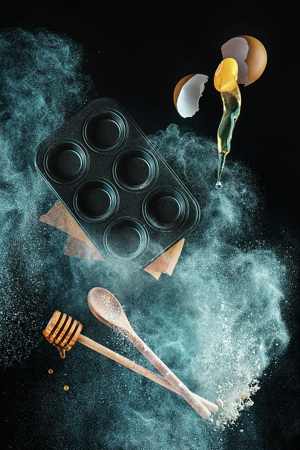 Conceptual Photograph - Kitchen Mess: Honey Muffins by Dina Belenko