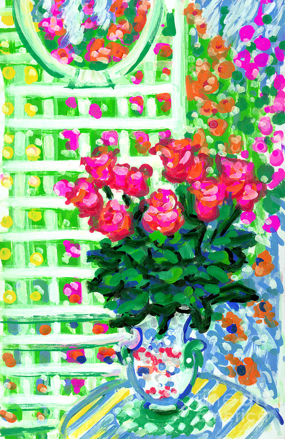 Kitchen Roses Painting by Candace Lovely