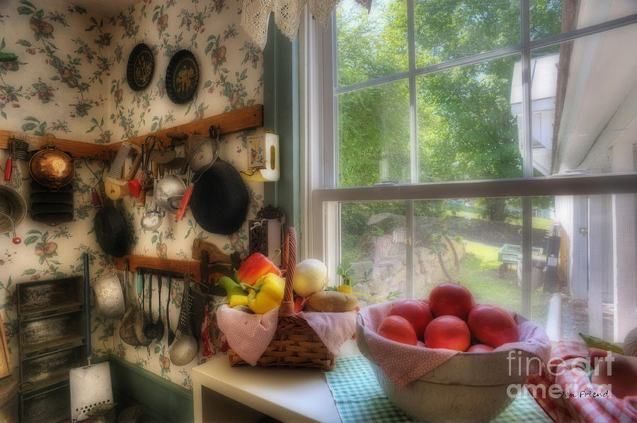 Kitchen scene by window Photograph by Dan Friend
