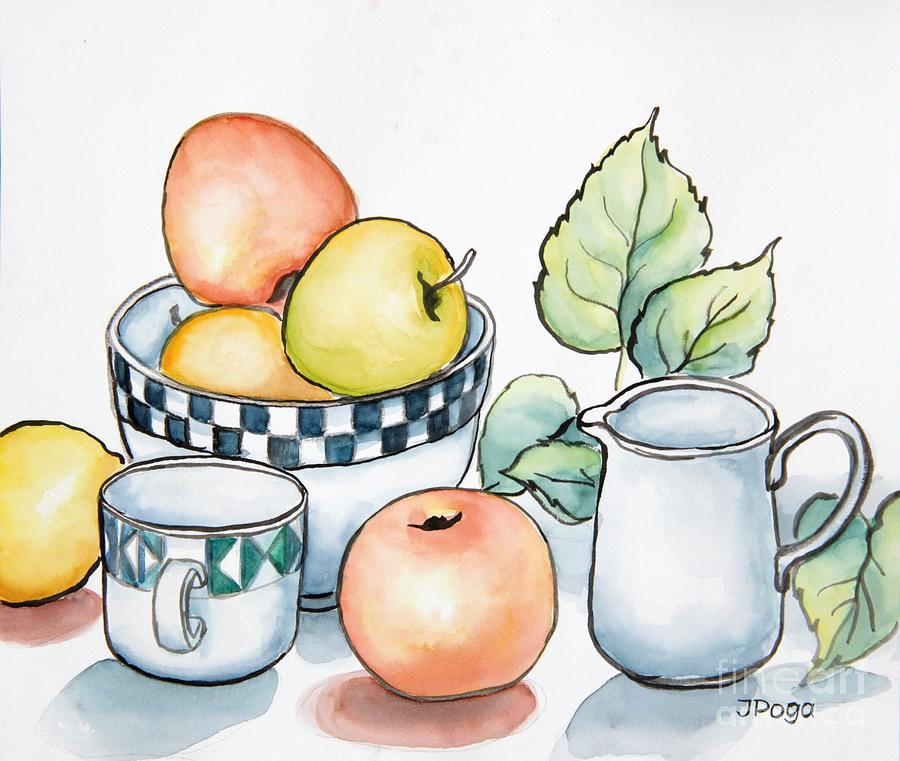 Kitchen Still Life Sketch Painting by Inese Poga