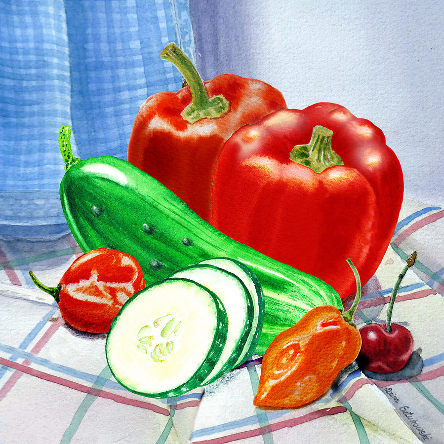 Vegetable Painting - Kitchen Still LIfe Sweet And Spicy  by Irina Sztukowski