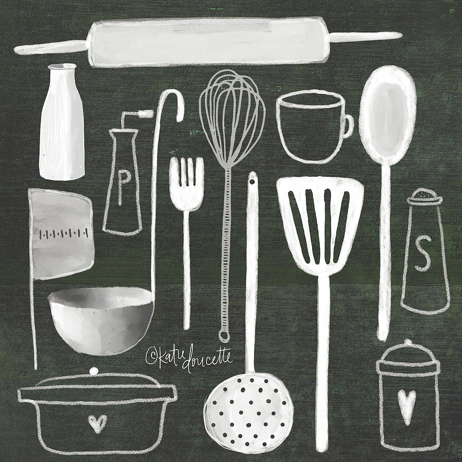 Kitchen Utensils Painting by Katie Doucette Fine Art America