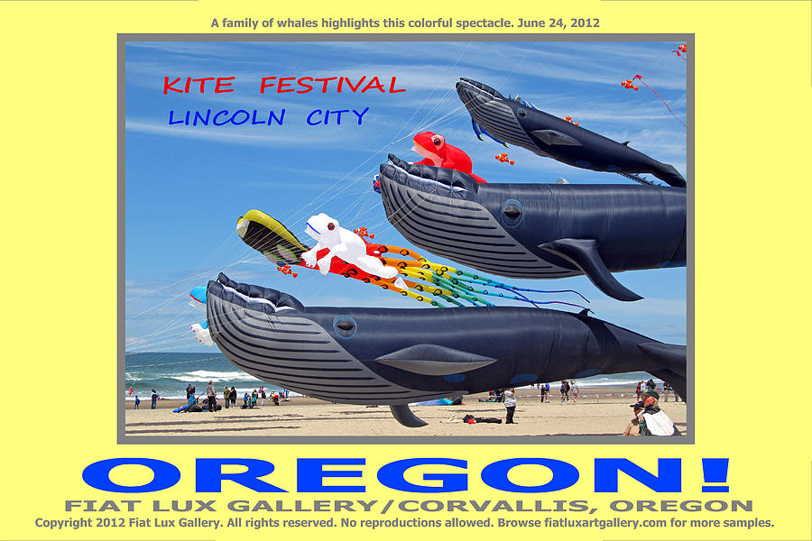 Travel Poster Photograph - Kite Festival Oregon Coast by Michael Moore