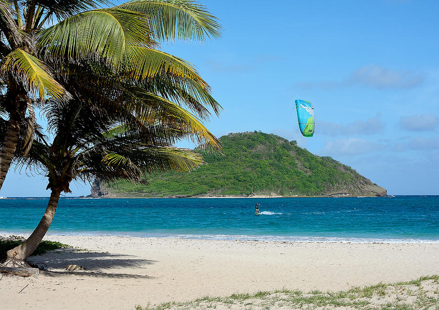 Kite Surfing in St. Lucia Photograph by Brendan Reals