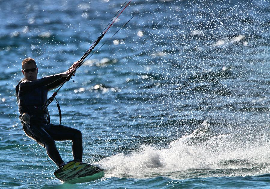 Kitesurfing Photograph - Kite Surfing Splash by Dan Sproul Kitesurfing Photograph - Kite Surfing Splash by Dan Sproul