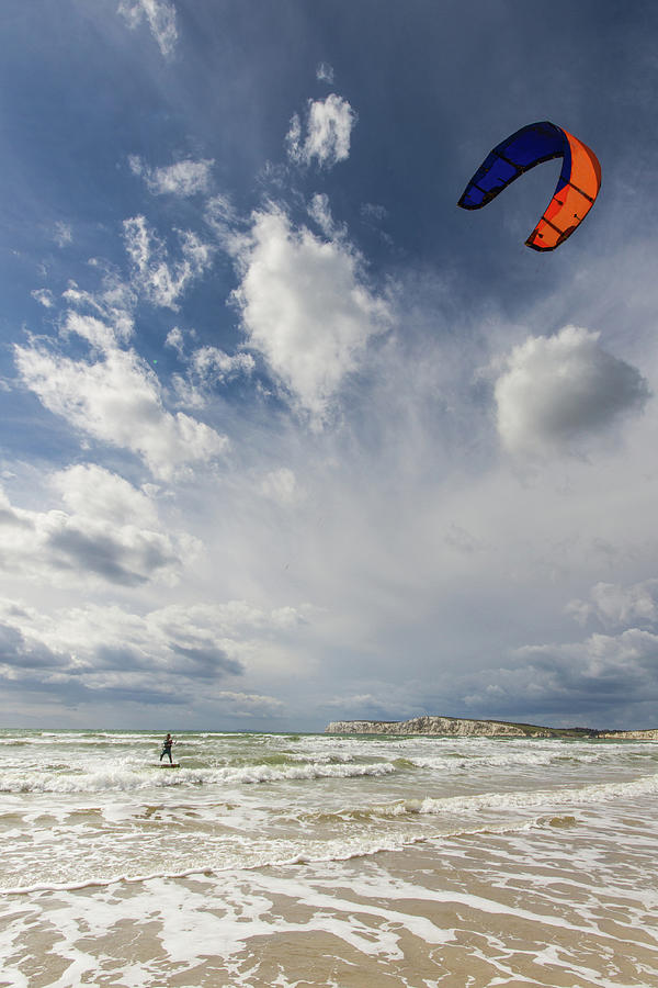 Nature Photograph - Kitesurfing At Compton Bay, Isle Of by S0ulsurfing - Jason Swain