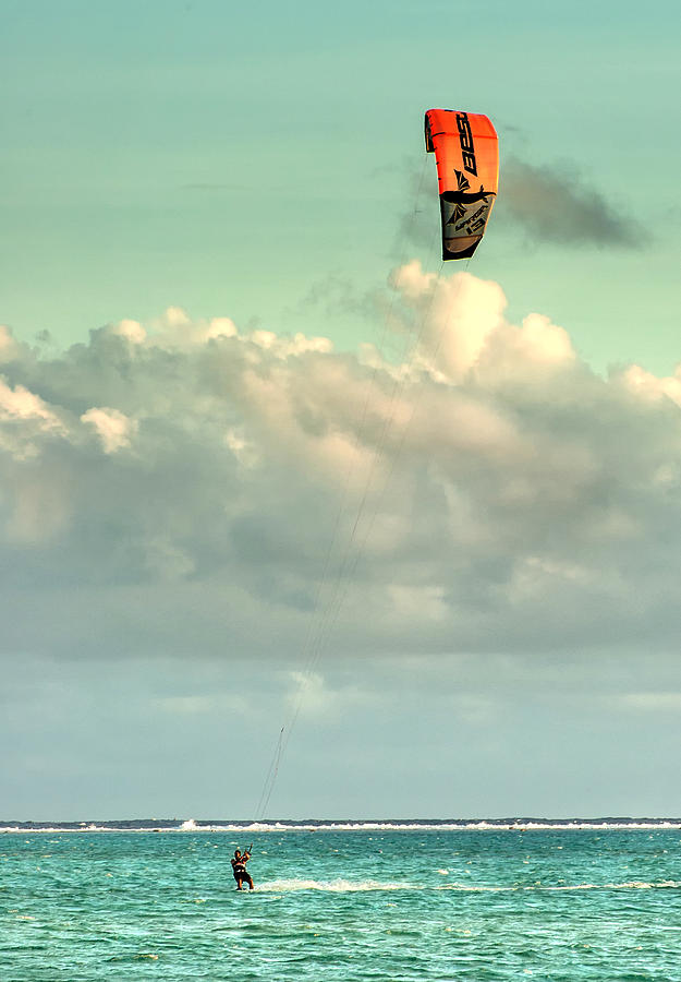 Kitesurfing In Bora Bora Photograph by Gary Slawsky
