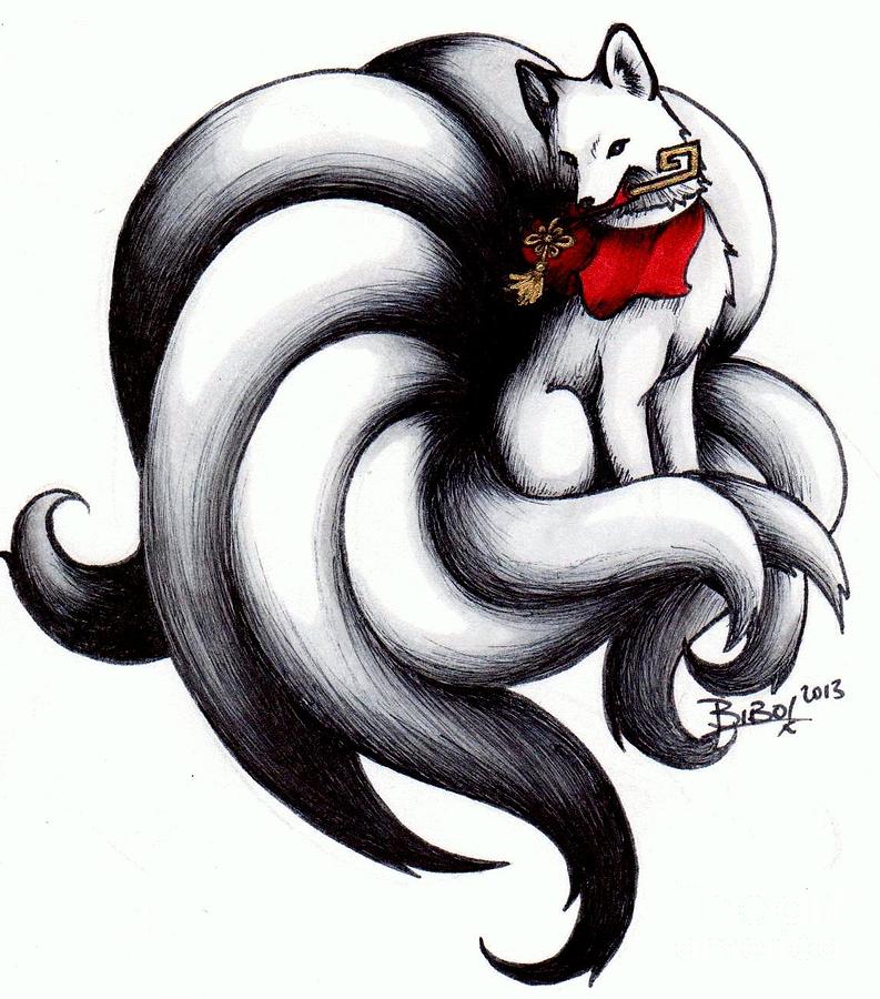 Kitsune Drawing by Bibo